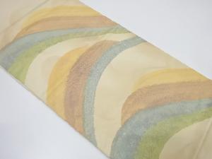 アンティーク　変わり青海波模様織り出し袋帯（着用可）